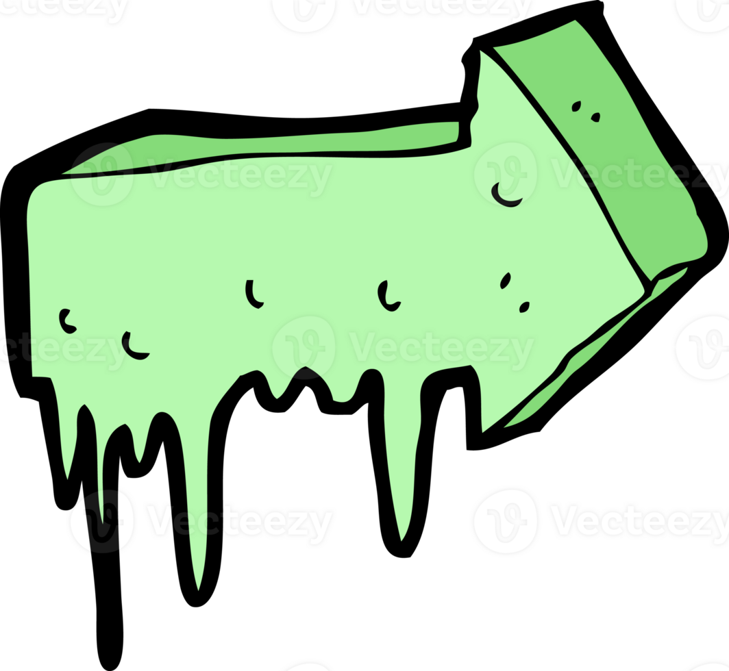 cartoon slimy pointing arrow png