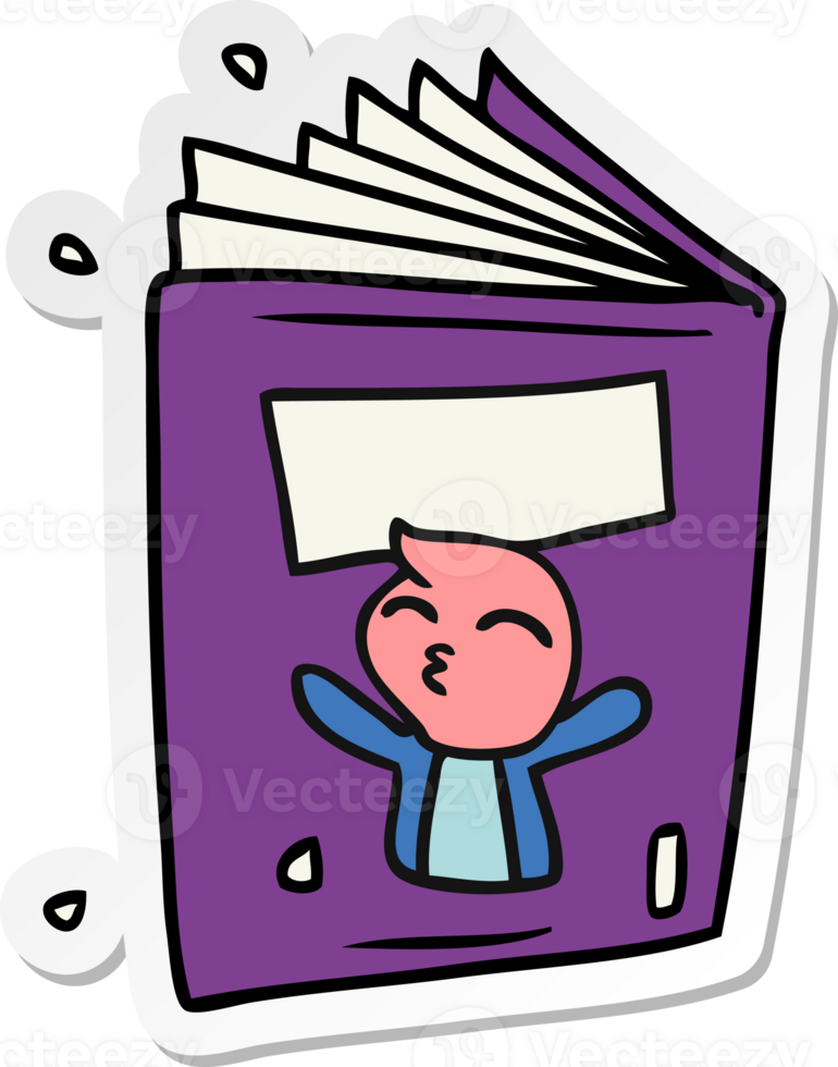 hand drawn sticker cartoon doodle of a magazine png