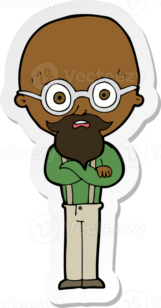 sticker of a cartoon annoyed old man png