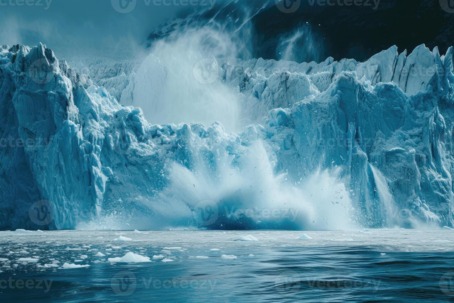 AI generated Glacier Collapse background photo