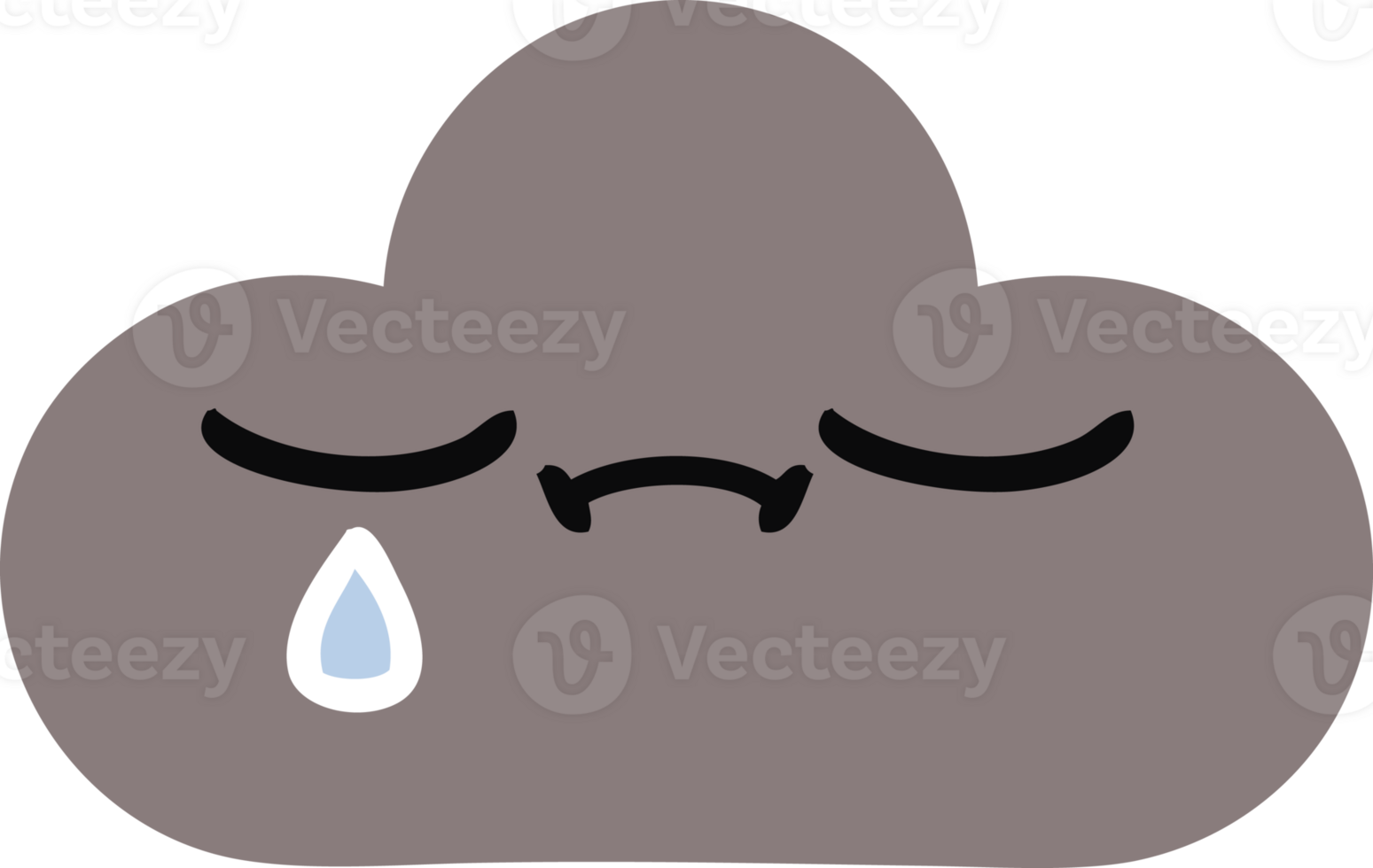 flat color retro cartoon of a storm cloud png