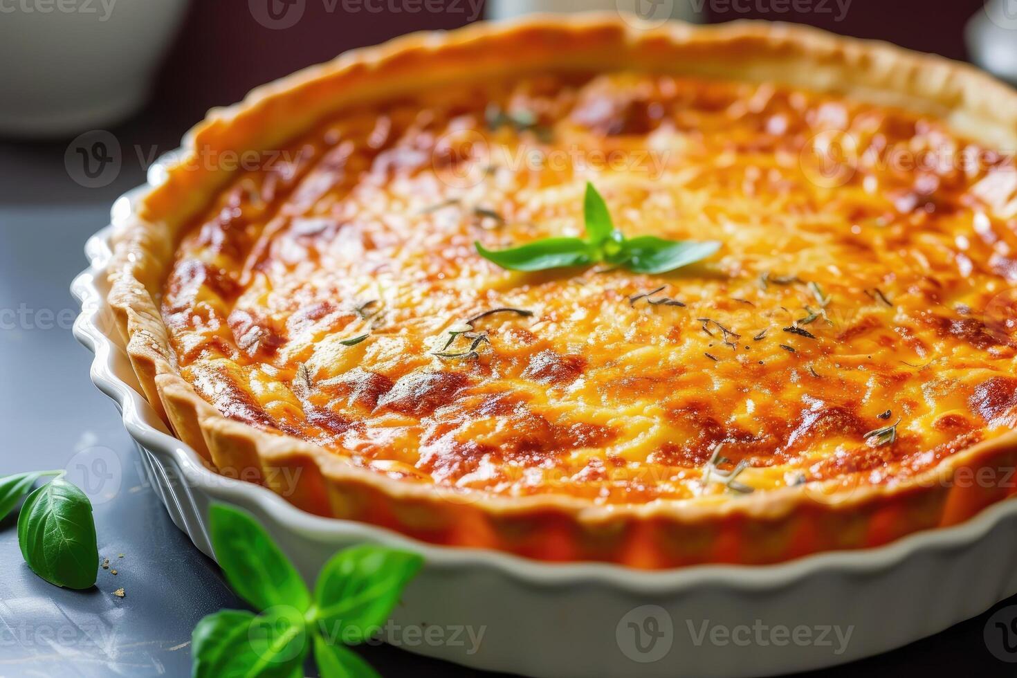 ai generado francés culinario patrimonio perfeccionamiento Quiche lorena. generativo ai foto