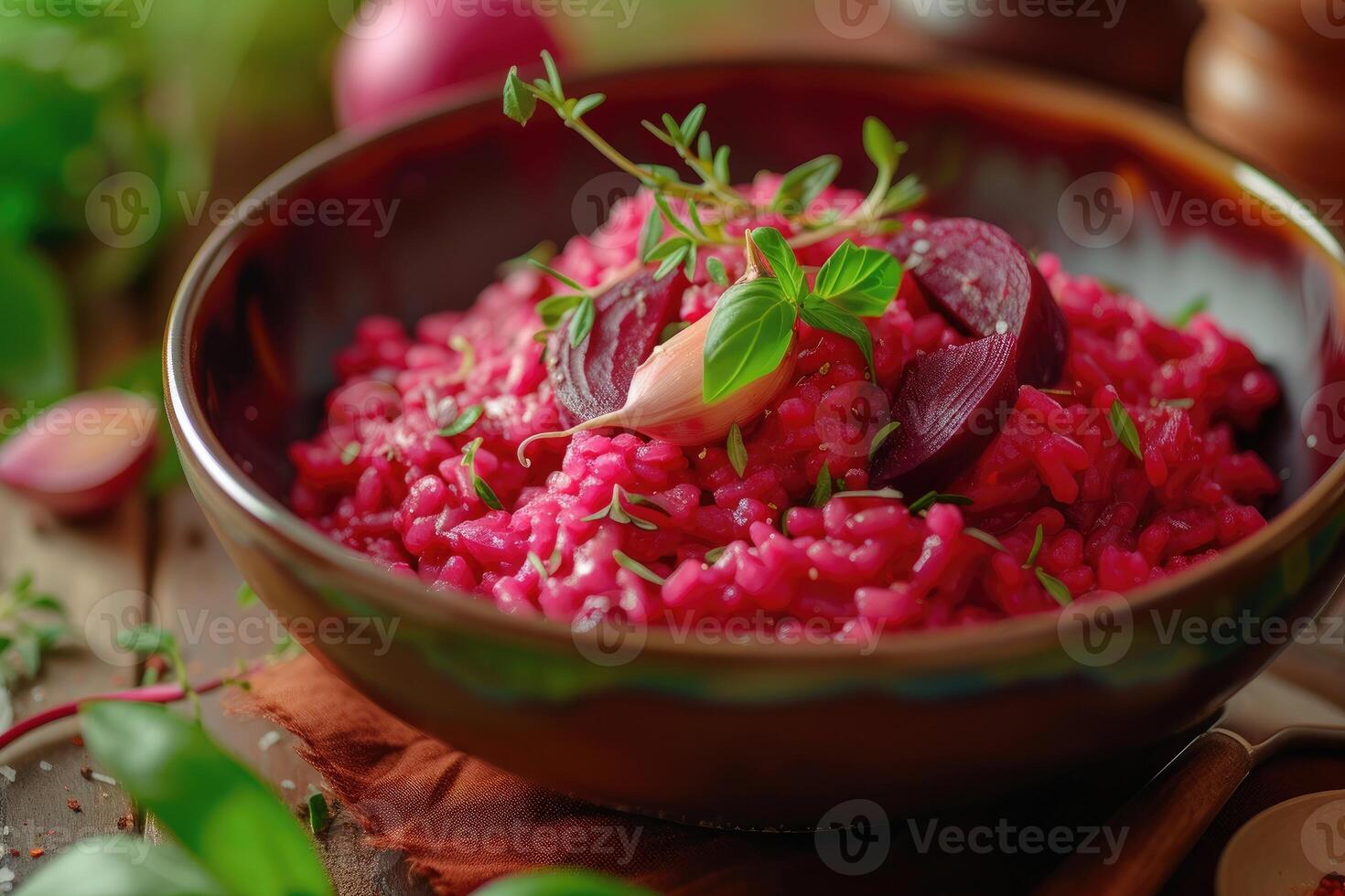 AI generated The Radiant Red, Beetroot Risotto, A Gourmet Masterpiece in Every Bite. generative ai photo
