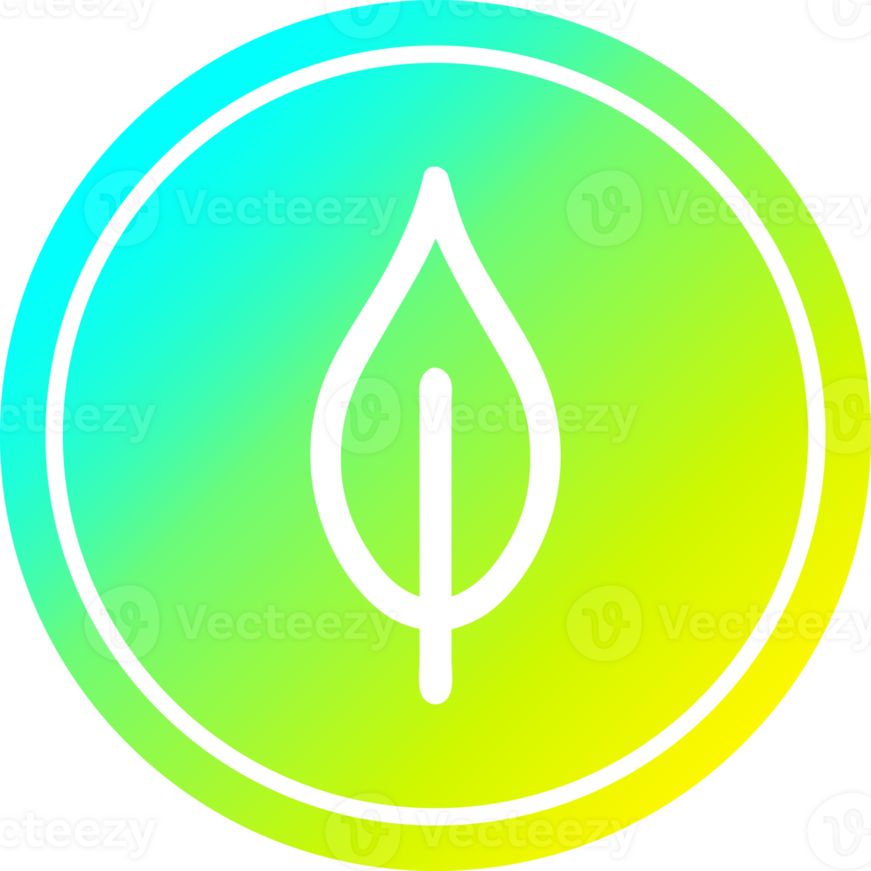 natural leaf circular icon with cool gradient finish png