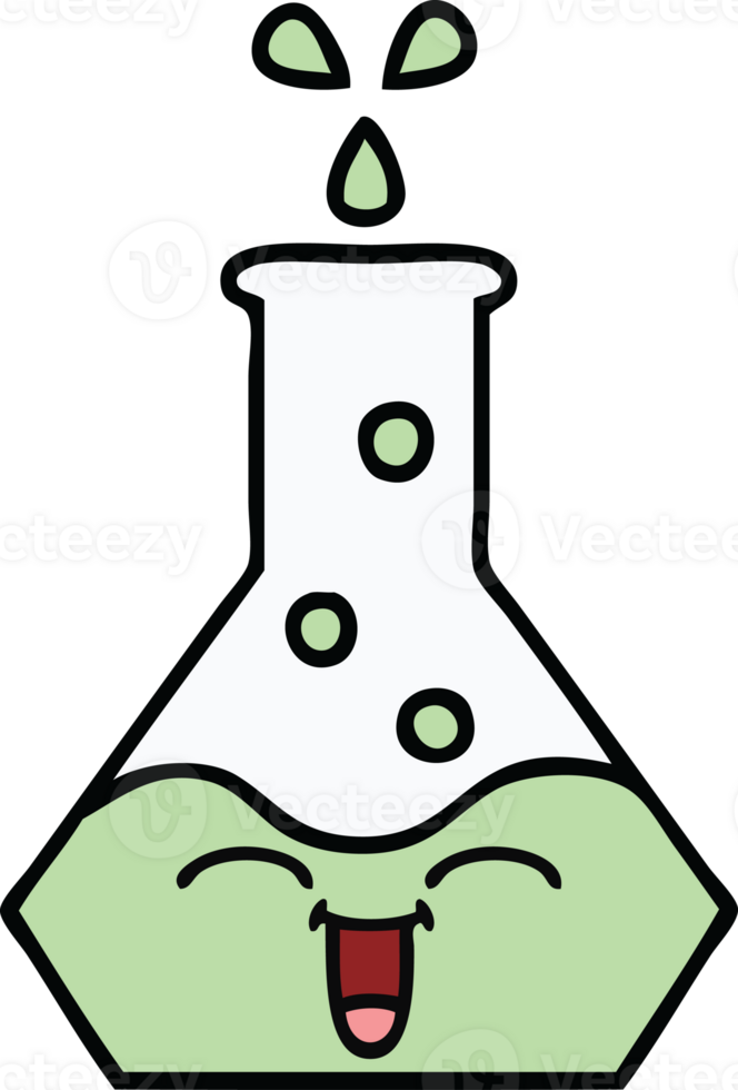 cute cartoon of a science beaker png