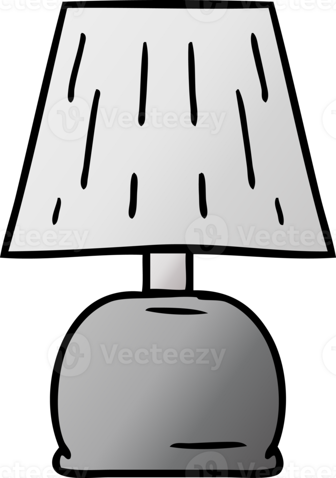 hand drawn gradient cartoon doodle of a bed side lamp png
