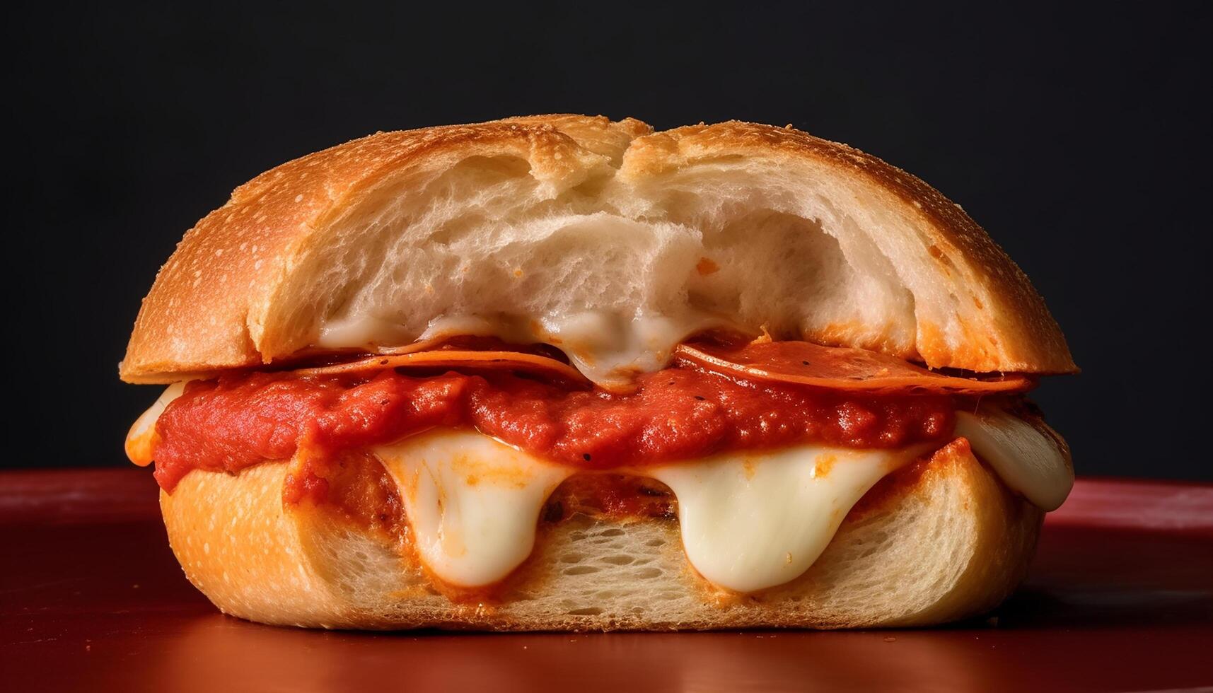 AI generated Grilled meat sandwich, fresh and unhealthy, ready to eat fast food generated by AI photo