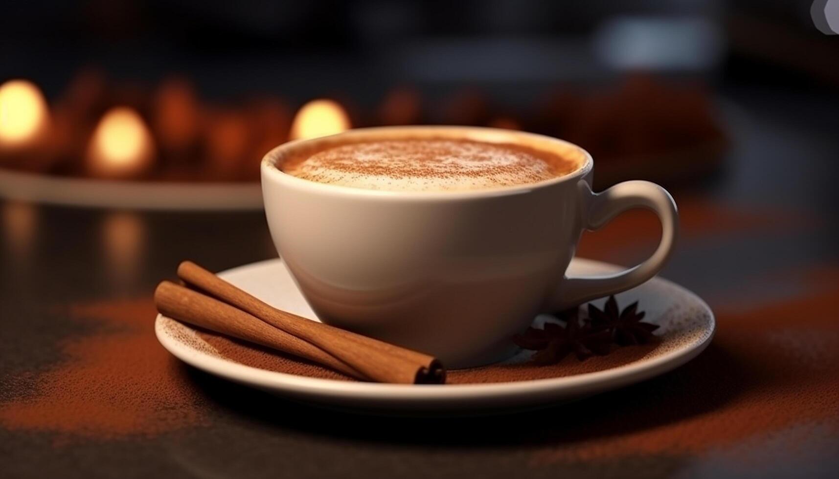 AI generated Freshly brewed coffee in a rustic cup, perfect for relaxation generated by AI photo