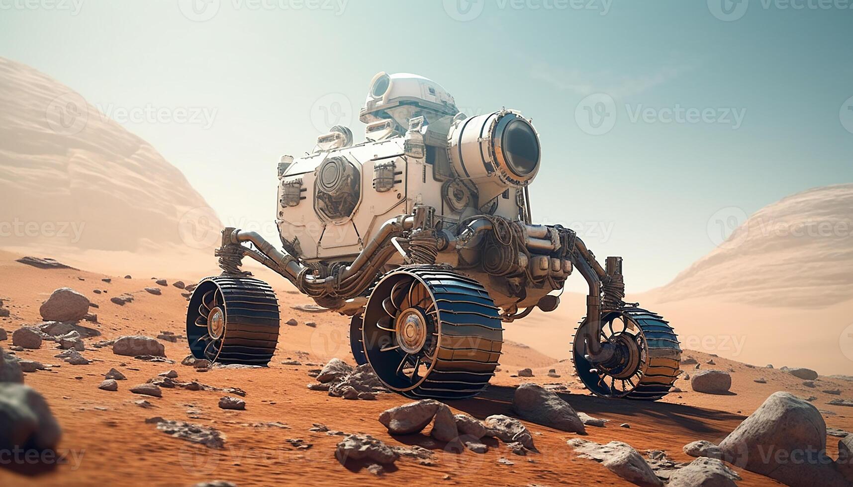AI generated Working machinery in the outdoors, digging dirt with heavy equipment generated by AI photo
