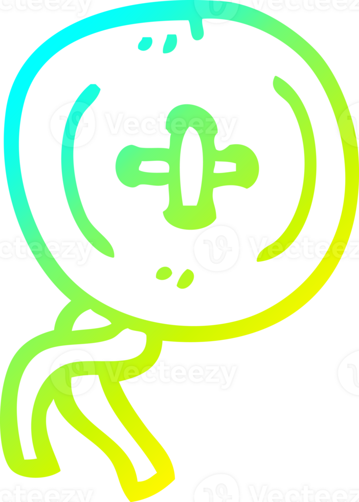 cold gradient line drawing of a cartoon button png