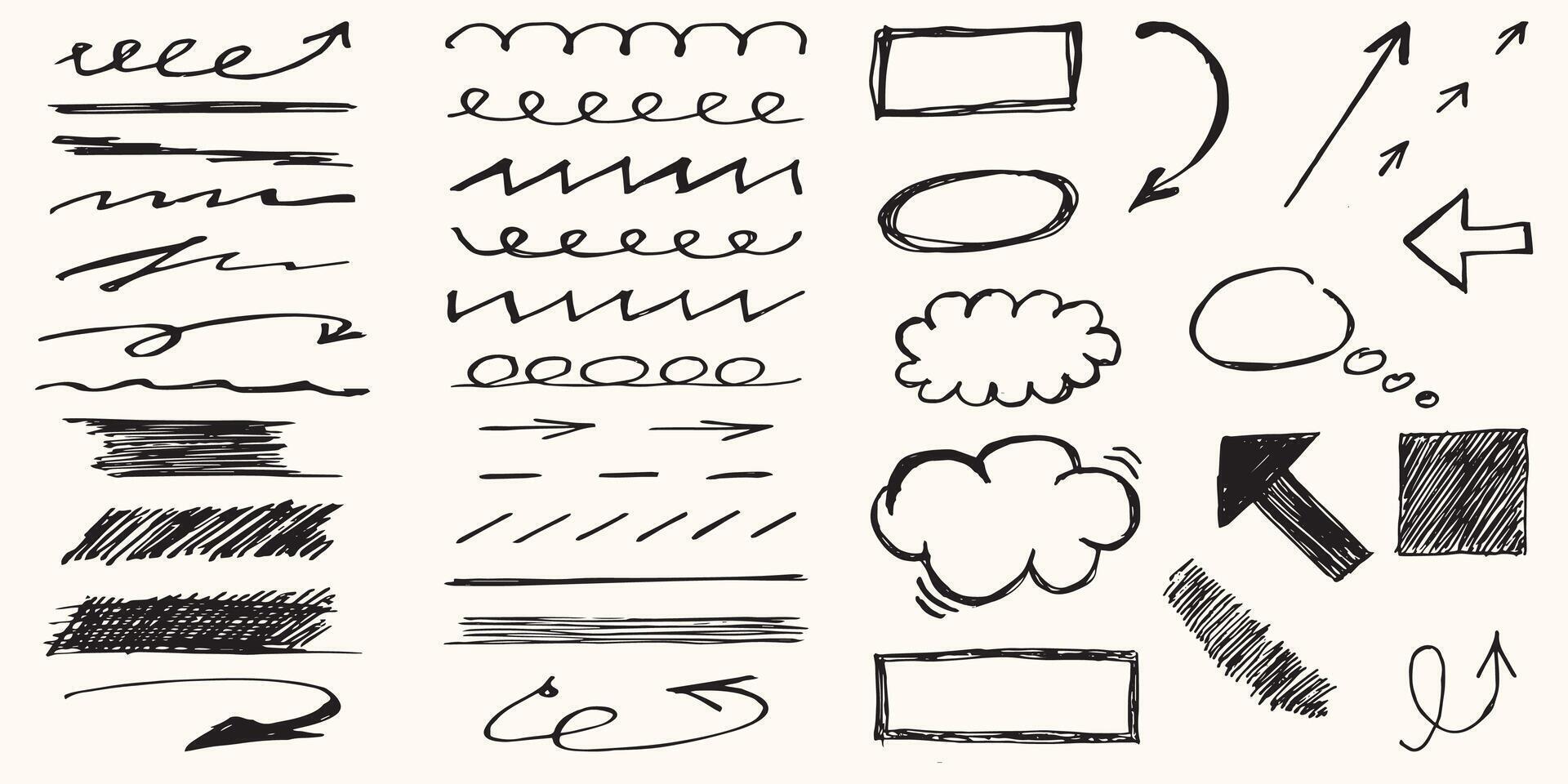 Elements for notetaking, highlighting, and underlining in Hand drawn