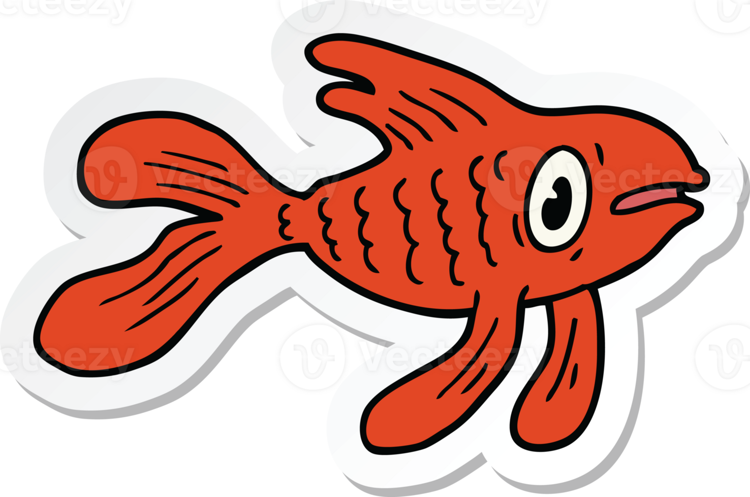 sticker of a cartoon fish png