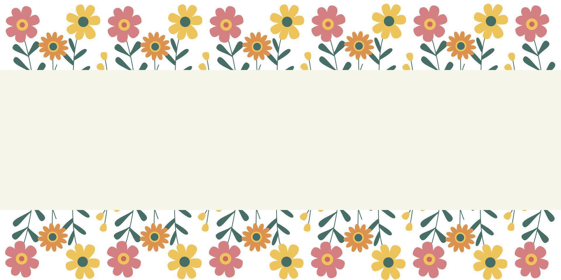 Background with wild spring flowers. Vector illustration.