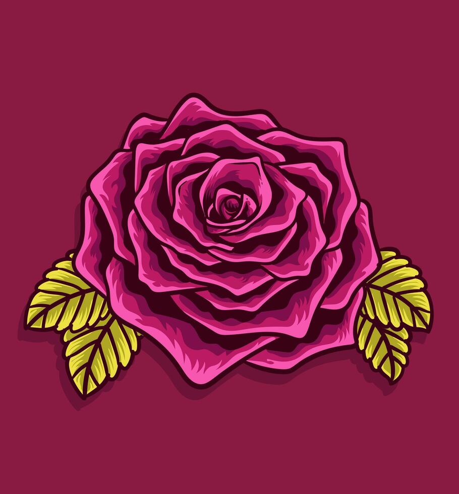 Isolated of rose flower on red background vector