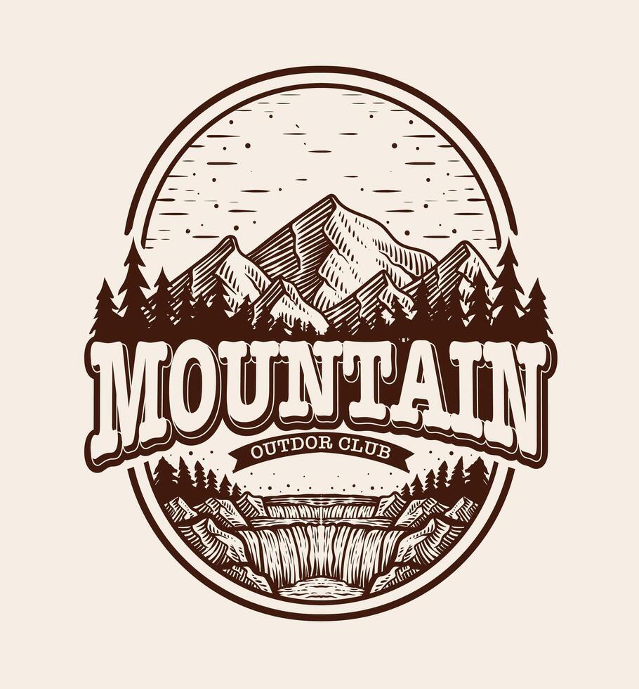 vector de montaña logo, al aire libre aventura, emblema diseño, Clásico logo