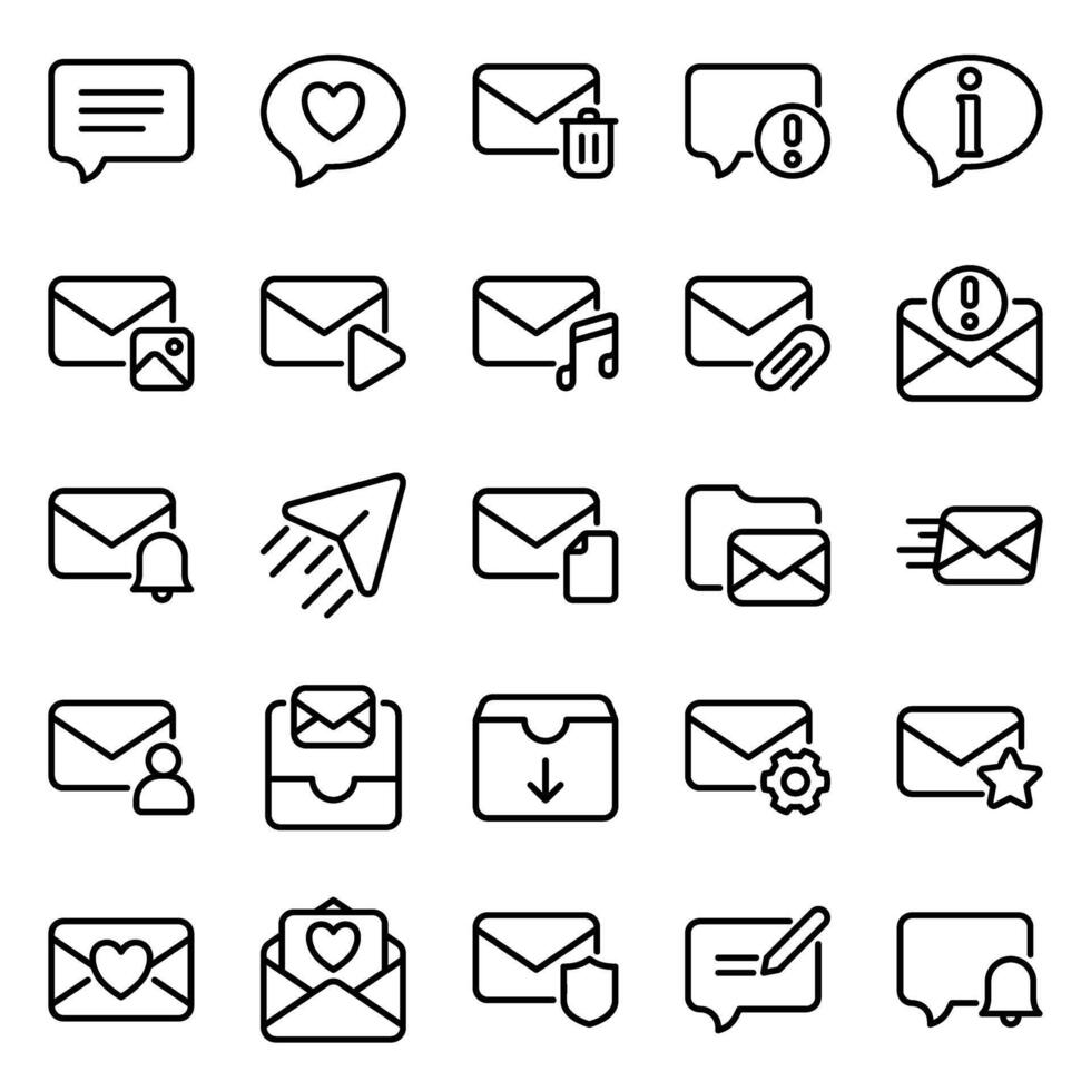 Message icon set, for communication needs, social media, correspondence and email. vector