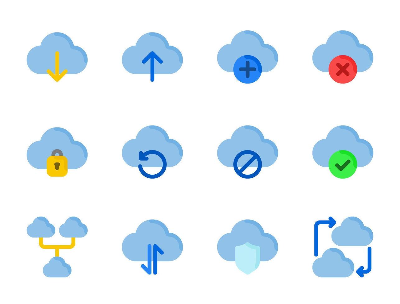 nube servidor icono colocar, para nube informática, información tecnología, ai, grande datos, y computadora sistemas vector