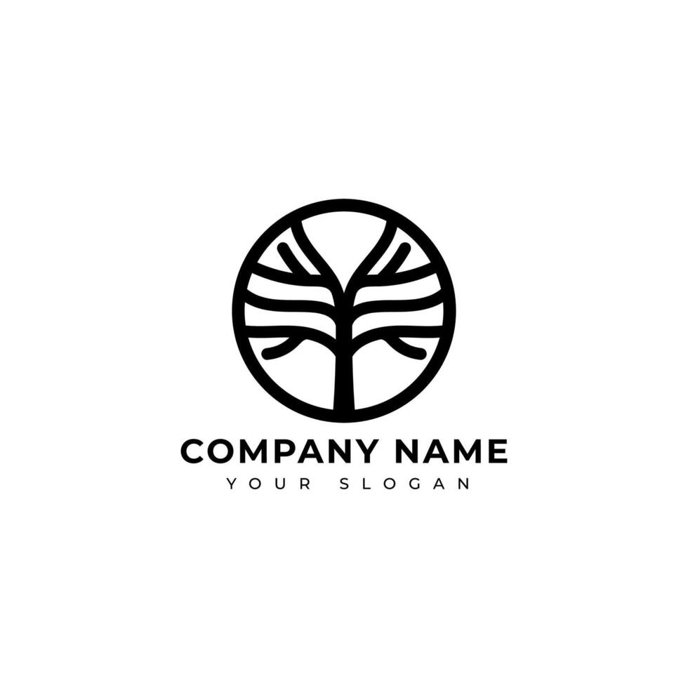 Simple and modern Tree logo vector design template