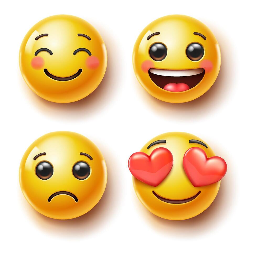 Emoji emoticons symbols icons color set. vector