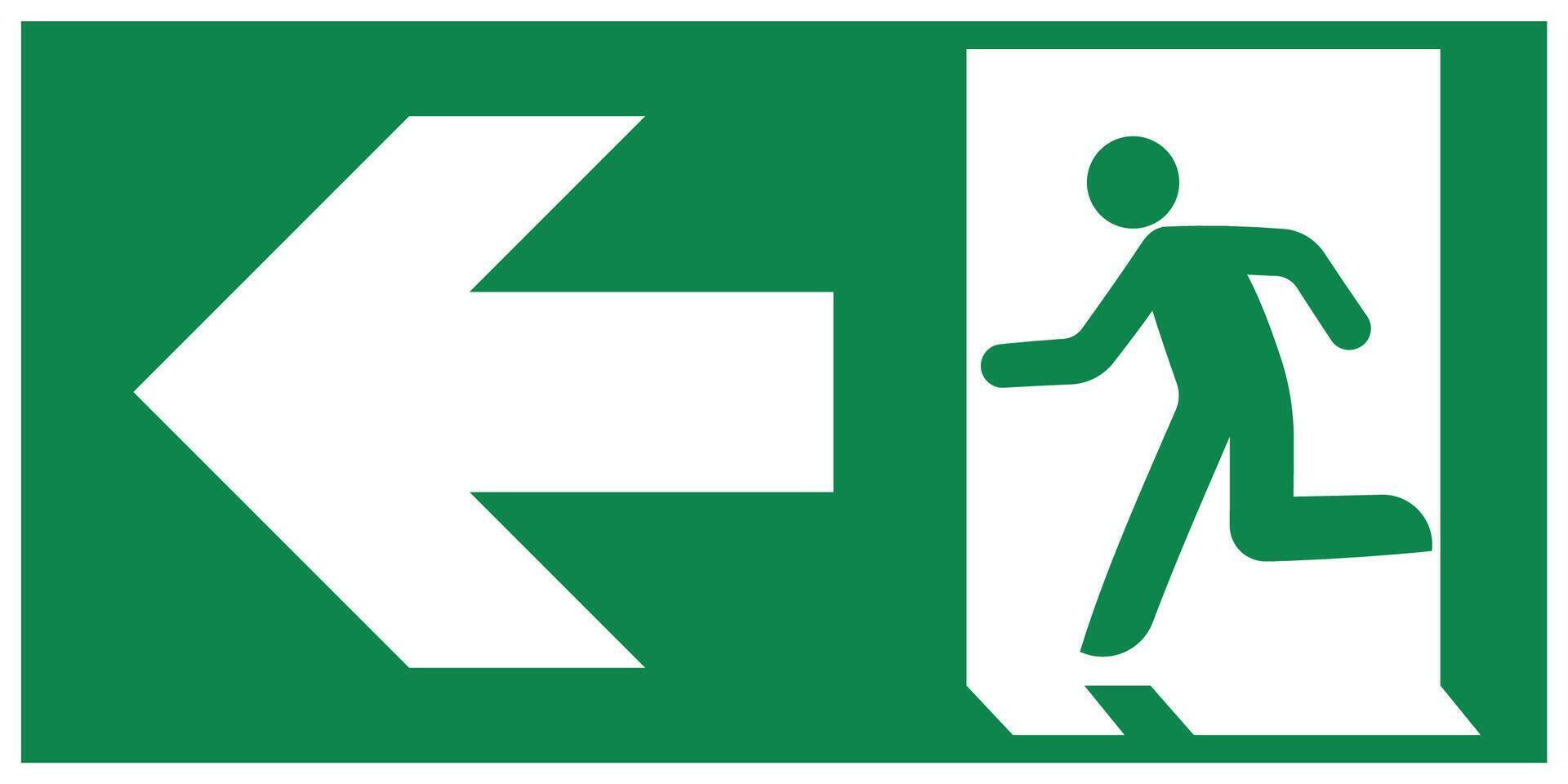 Emergency Exit Sign Icon on White Background vector
