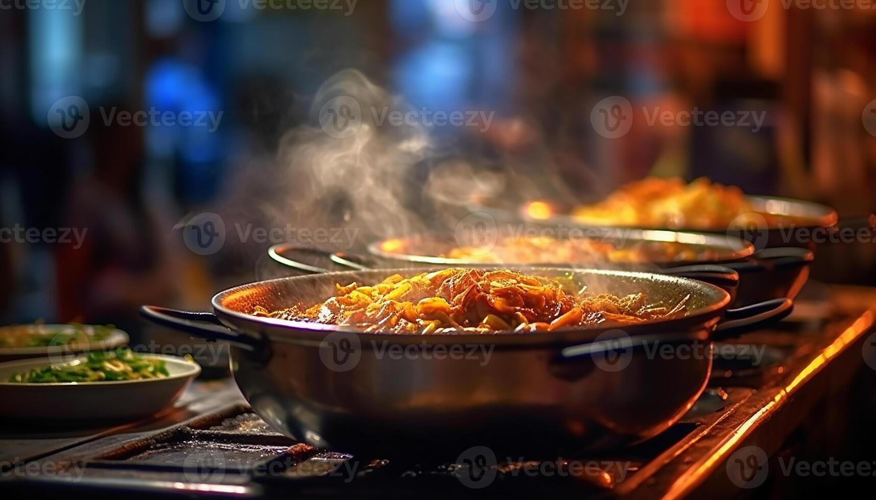 AI generated Healthy grilled vegetables on a hot barbecue stove generated by AI photo