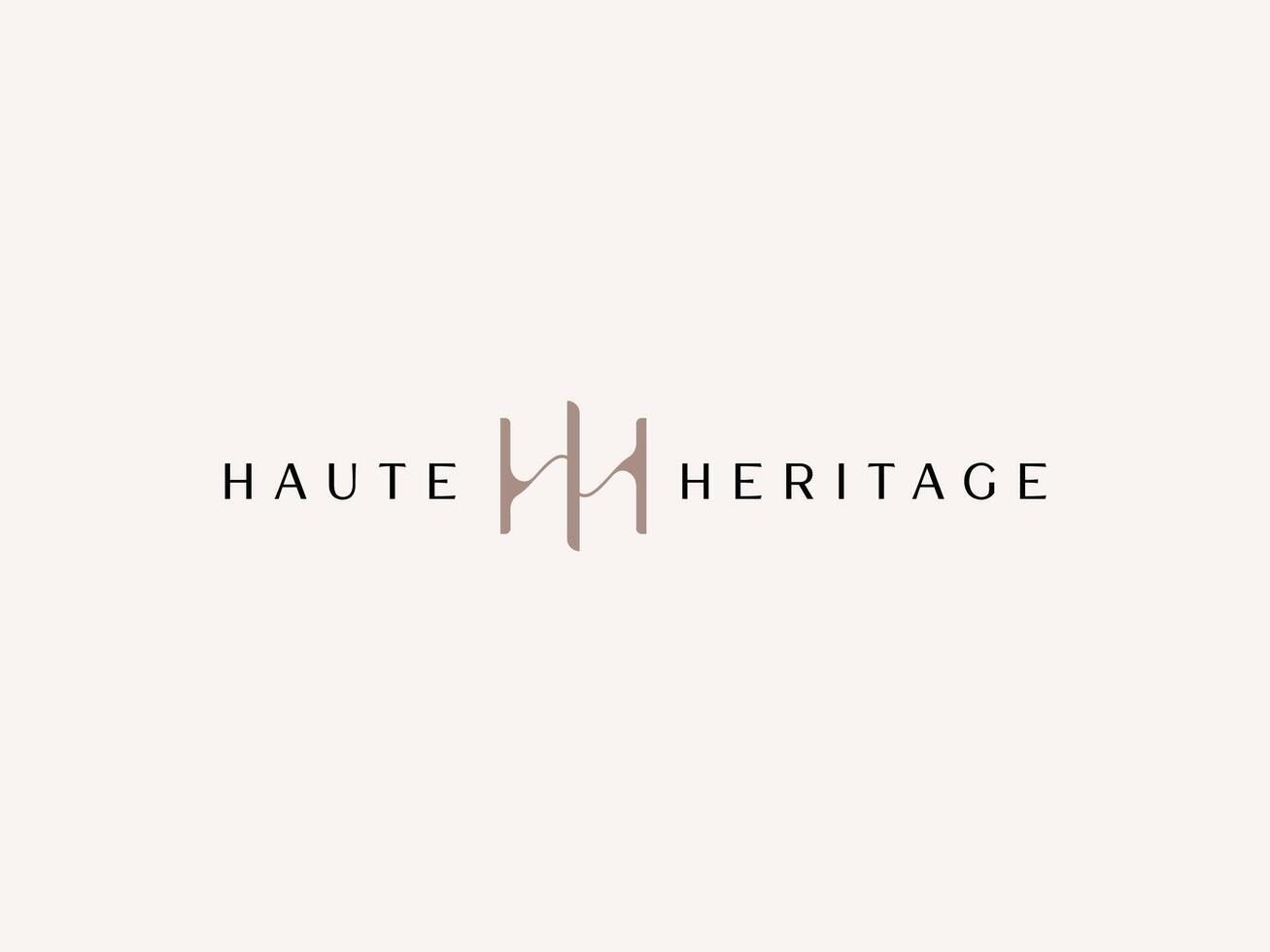 Initial HH for Haute Heritage Lady Preneur Logo Template for businesswoman vector