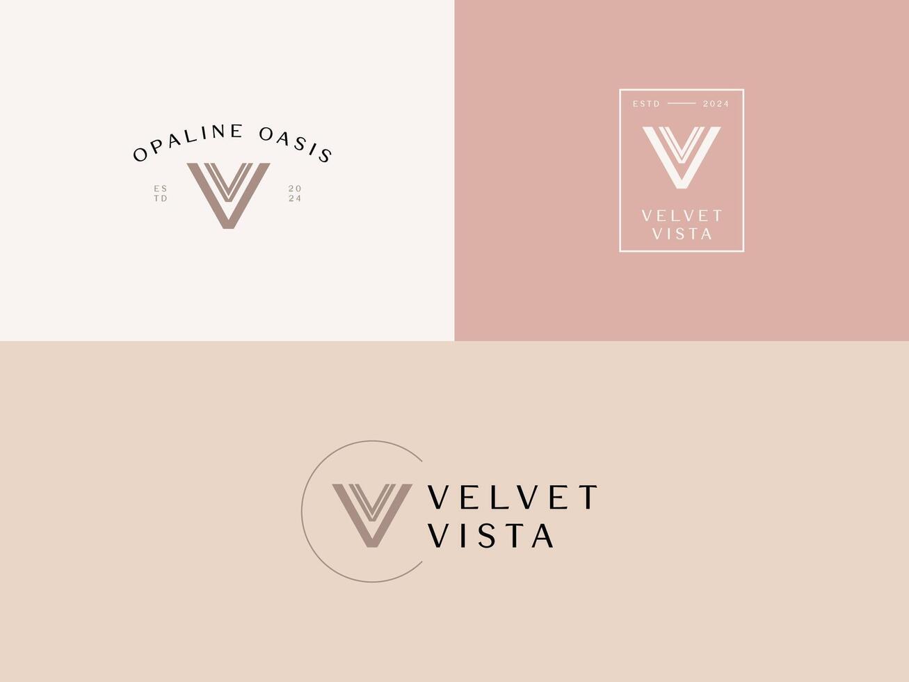 Intial VV for Velvet Vista Lady Preneur Logo Template for businesswoman vector