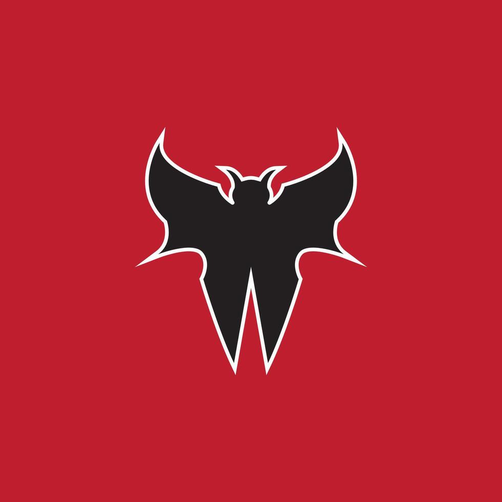 Bat wing silhouette icon and symbol vector template illustration