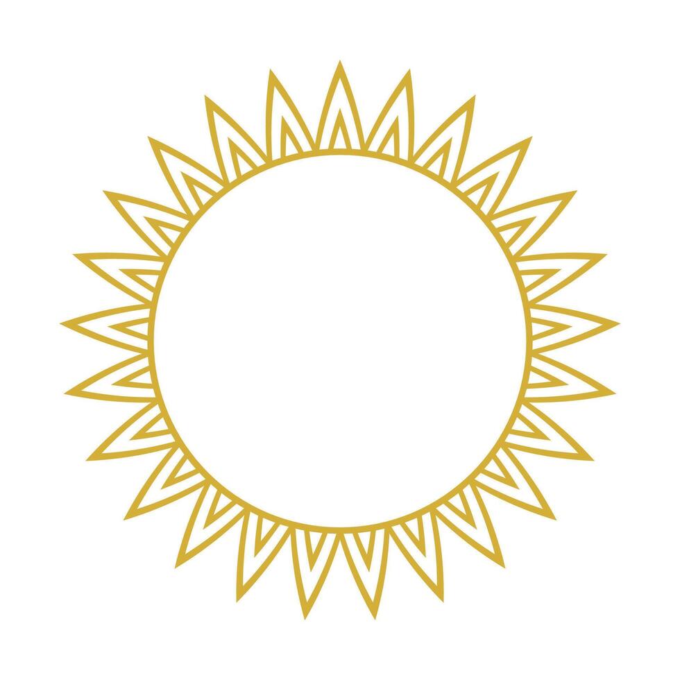 Abstract Golden Sun Frame vector