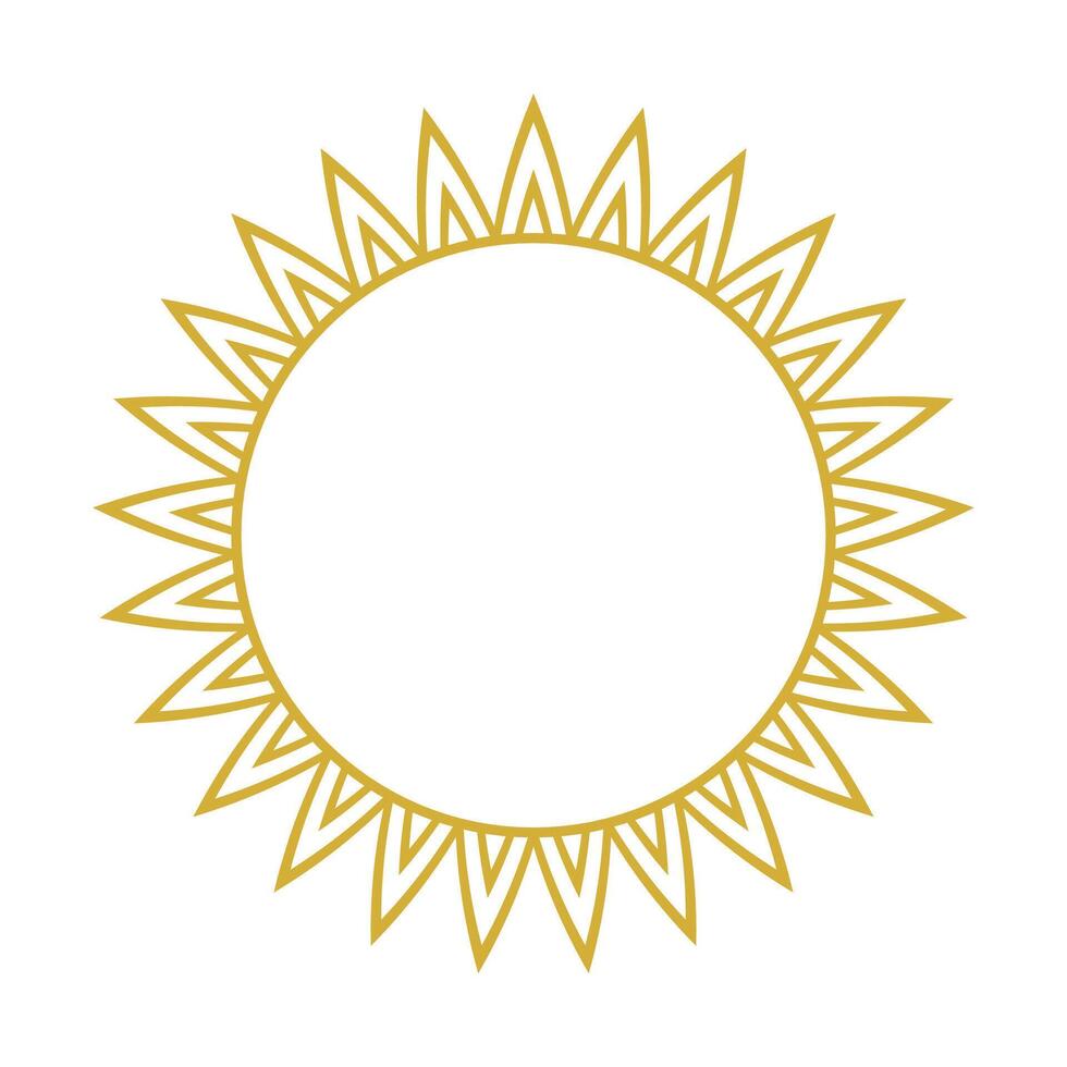 Abstract Golden Sun Frame vector