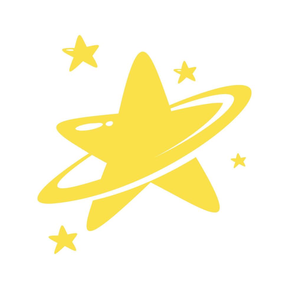 Golden Star Shine Icon vector