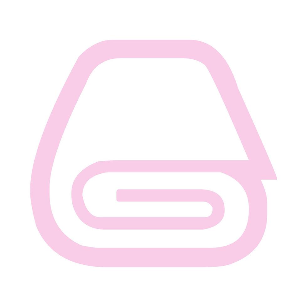 Pink Blanket Line Icon vector