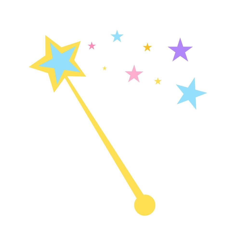 Magic Wand With Stars Icon vector