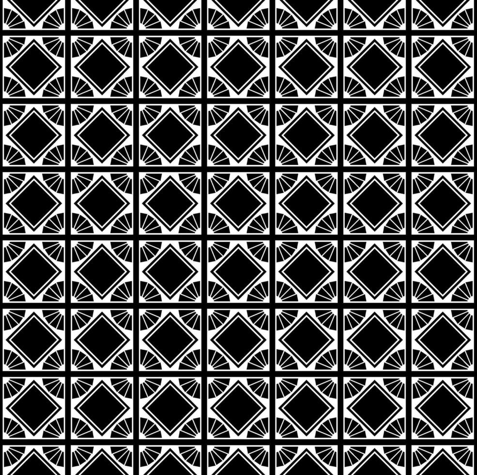 negro y blanco geométrico cuadrado bloquear circular rayas modelo antecedentes vector