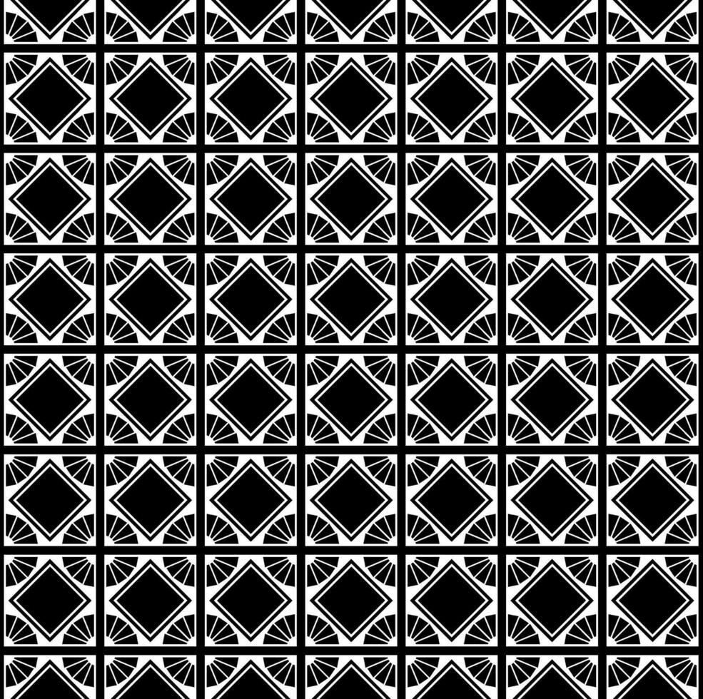 Black And White Geometric Square Block Circular Stripes Pattern Background vector
