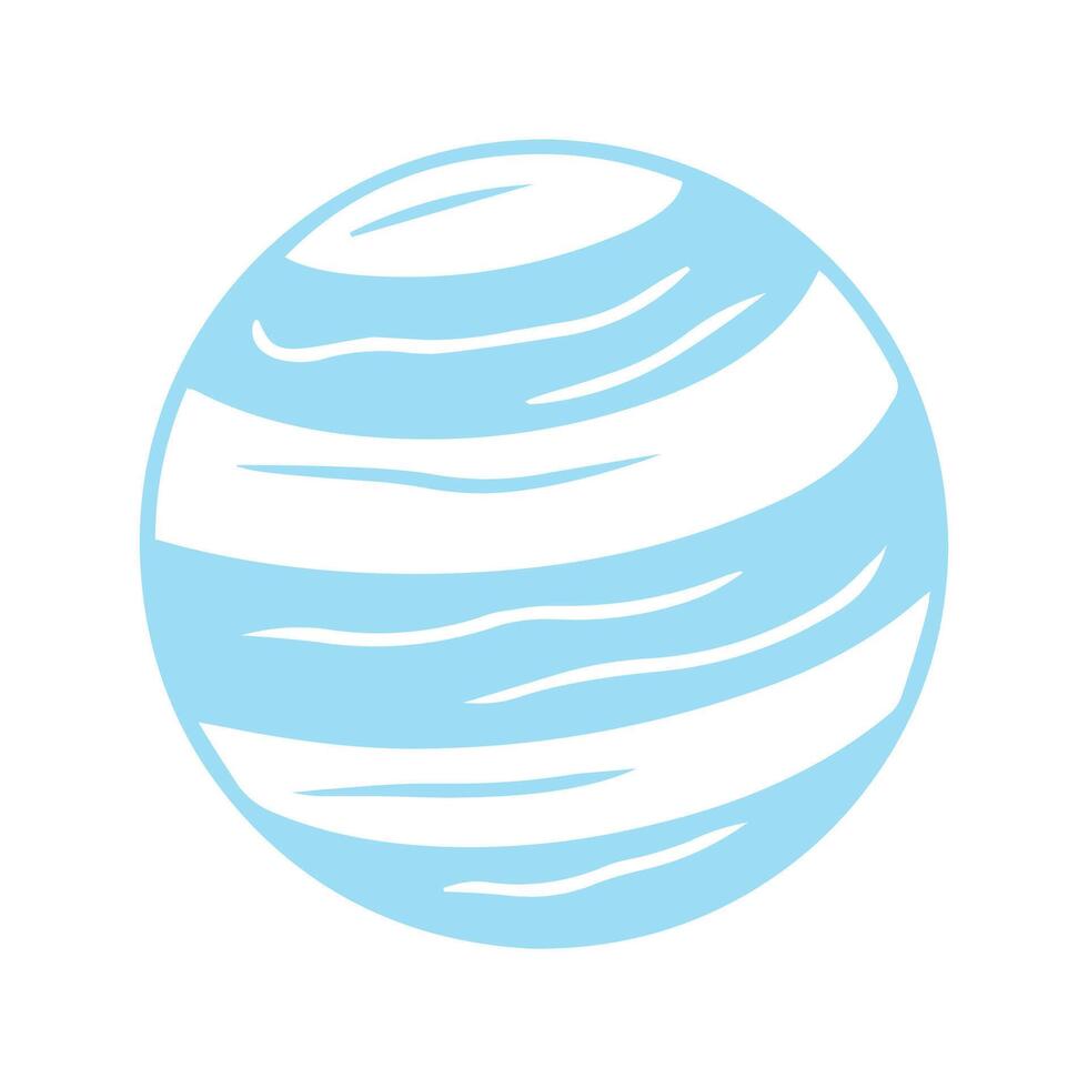 Blue Hand Drawn Planet Icon vector