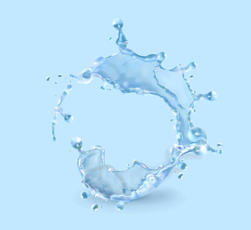 Splashing Water On Blue Background vector