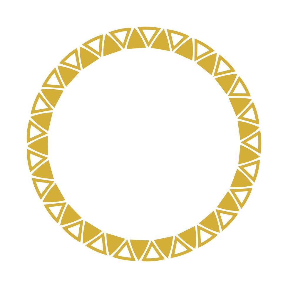 Golden Triangle Tribal Style Ornamental Round Frame Border vector