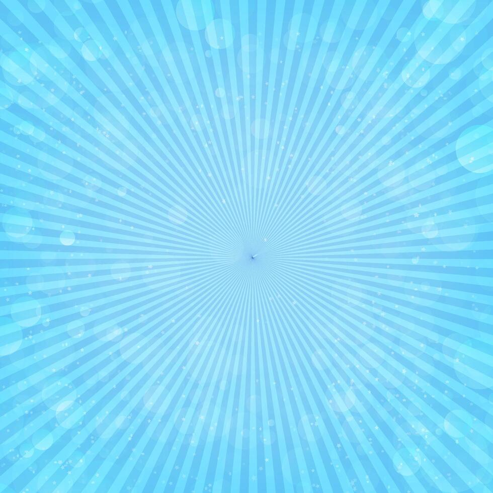 Blue Retro Sunburst With Bokeh Background vector
