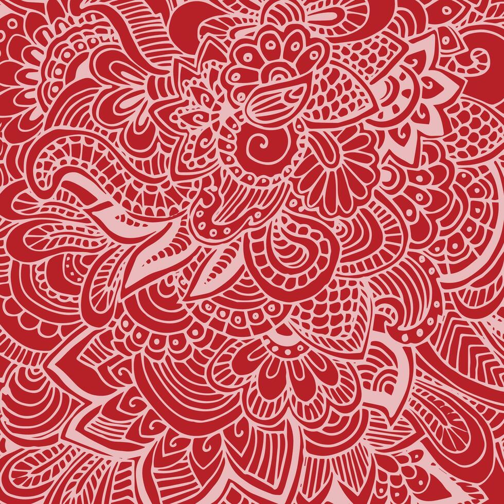 Red And White Paisley Pattern Background vector