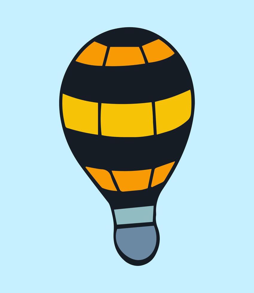 Cartoon Colorful Hot Air Balloon Icon vector