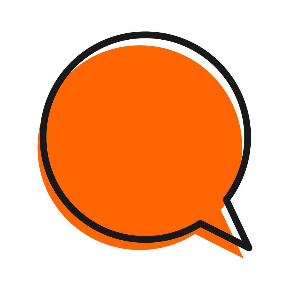 Orange Speech Bubble With Black Outline Frame vector