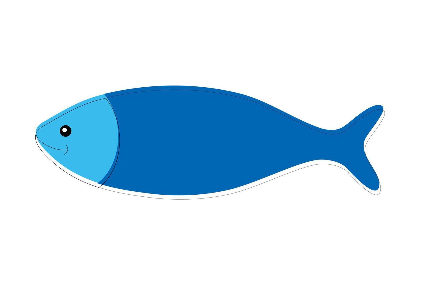 resumen azul pescado icono vector