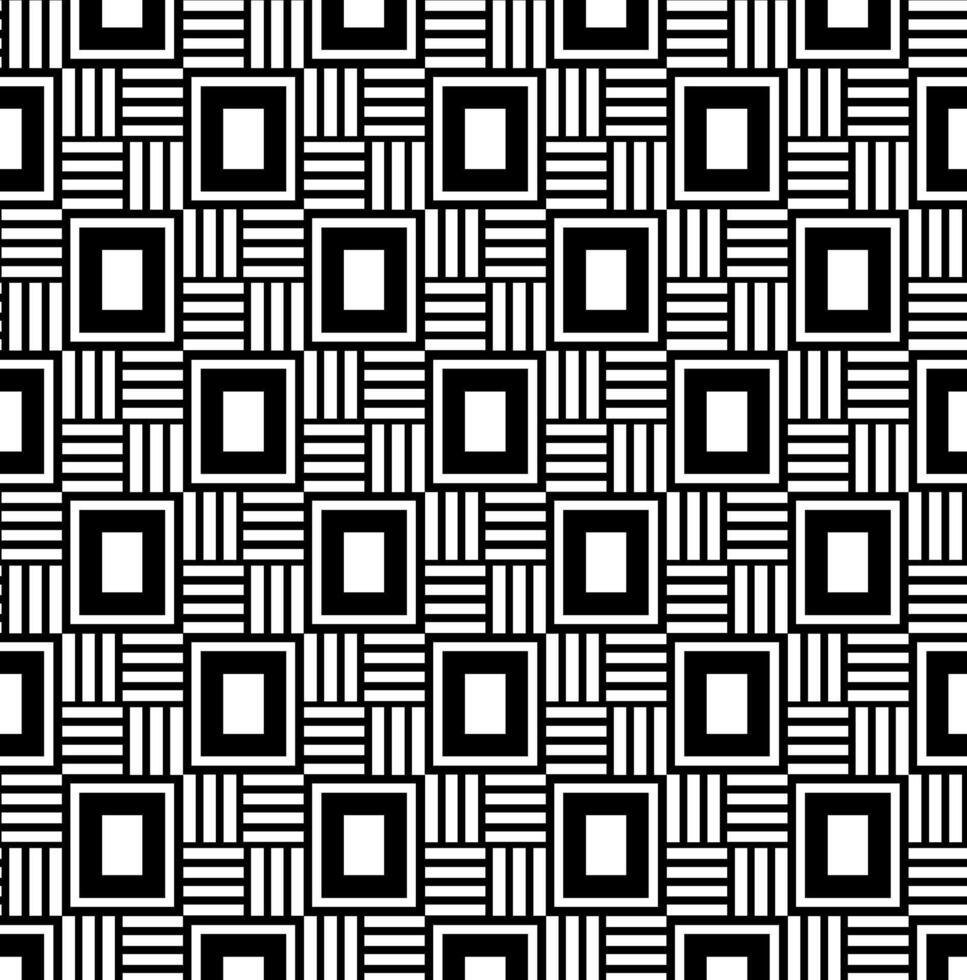Black And White Rectangle Geometric Block Pattern Background vector