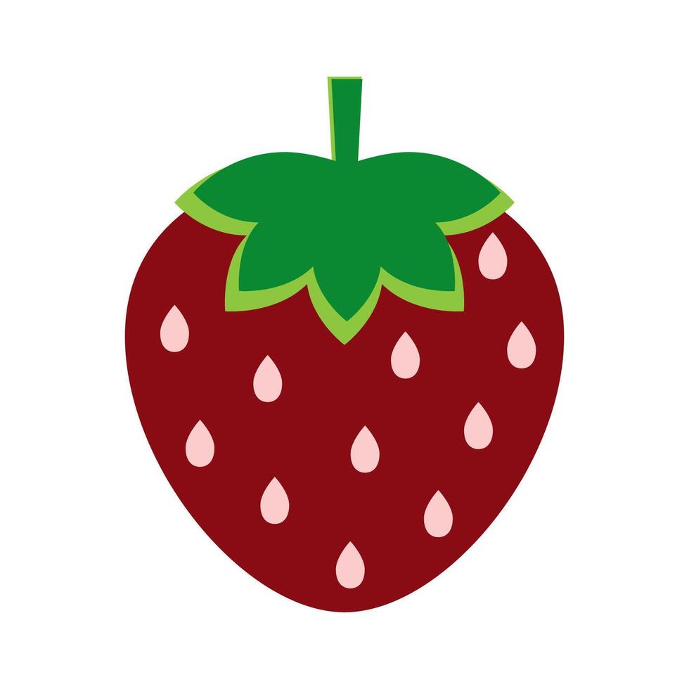 rojo fresa icono vector