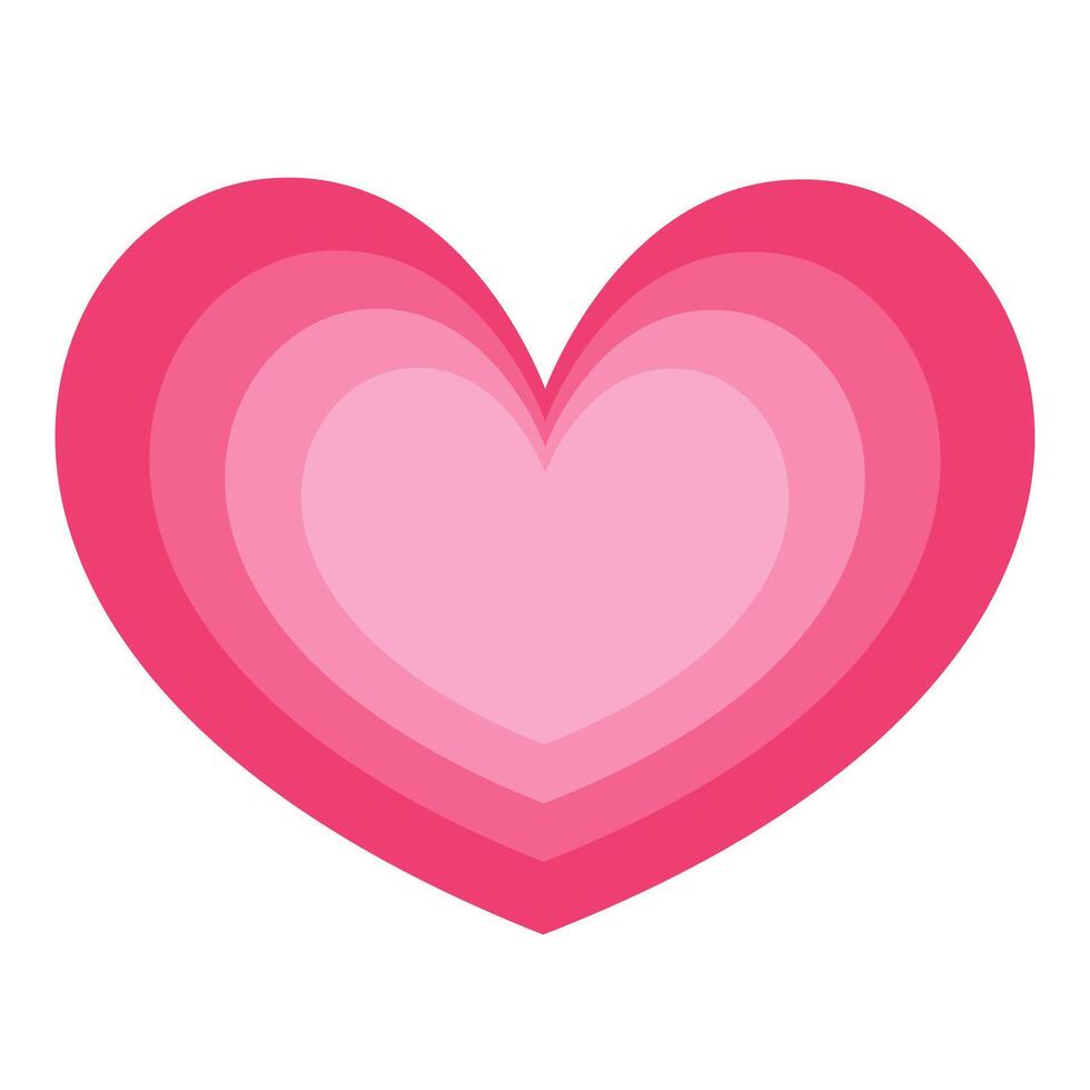 Pink Concentric Hearts Vector Illustration