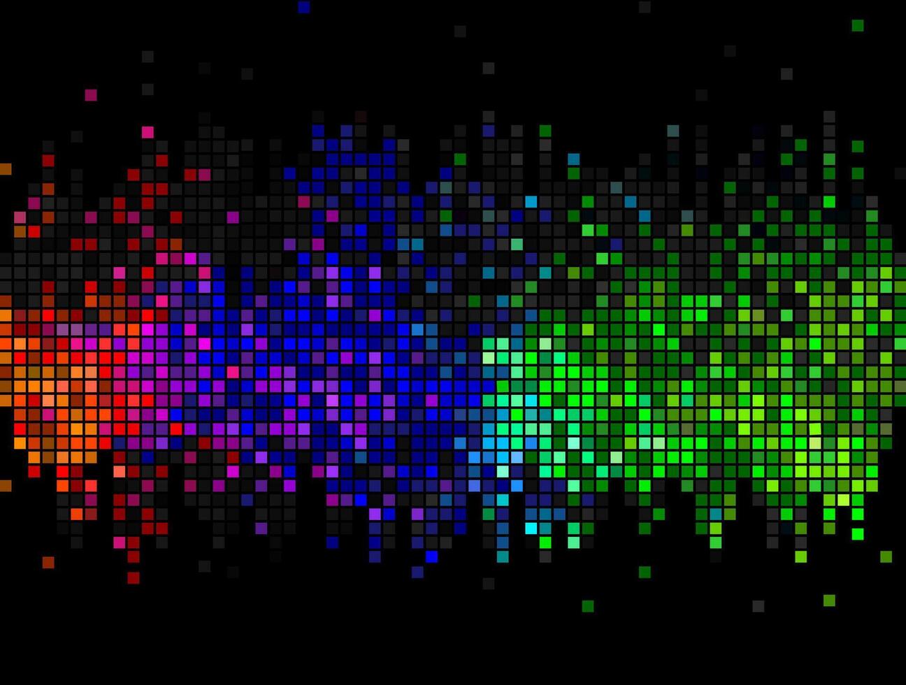 Abstract Multicolored Disco Lights Pixel Mosaic Background vector
