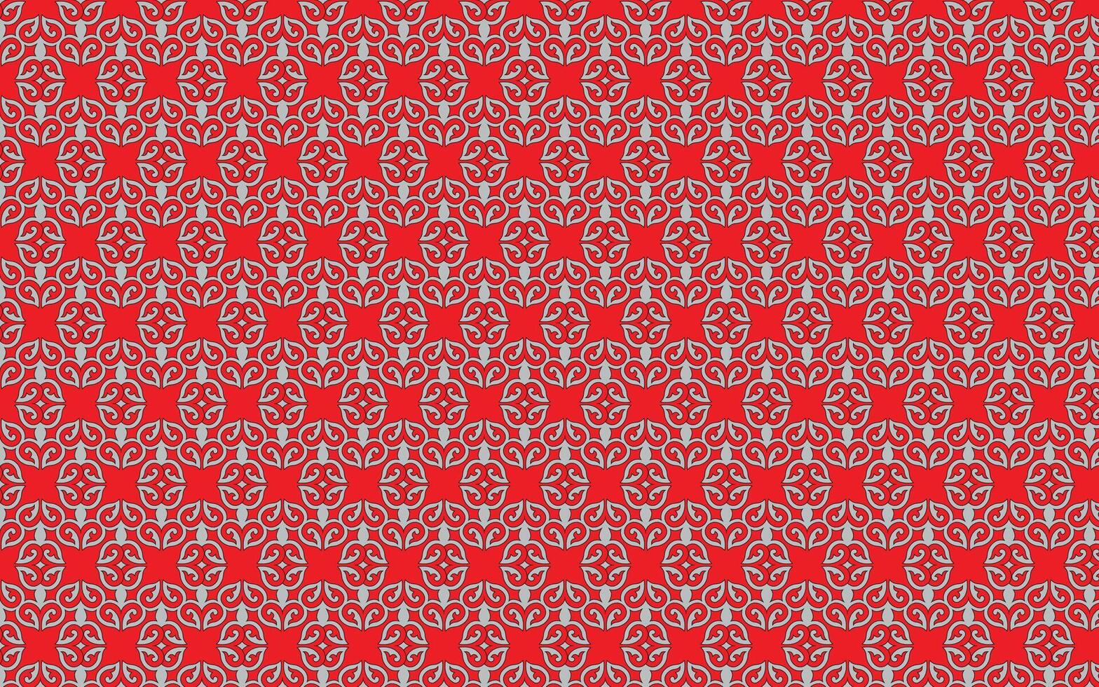 antecedentes rojo y blanco sin costura modelo decorativo Clásico floral diseño vector