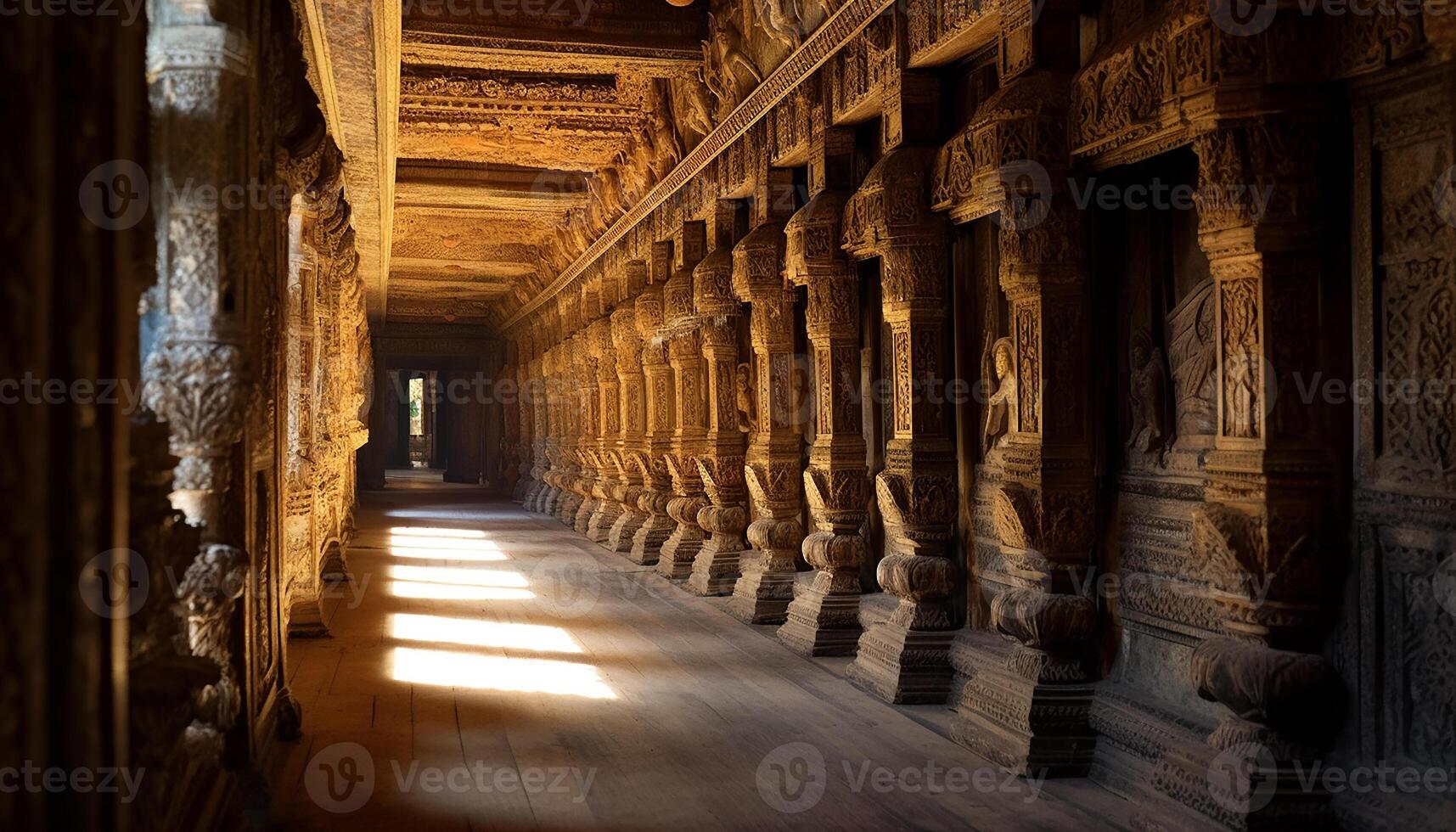 AI generated Ancient ruins reveal history, spirituality, and architectural marvels indoors generated by AI photo