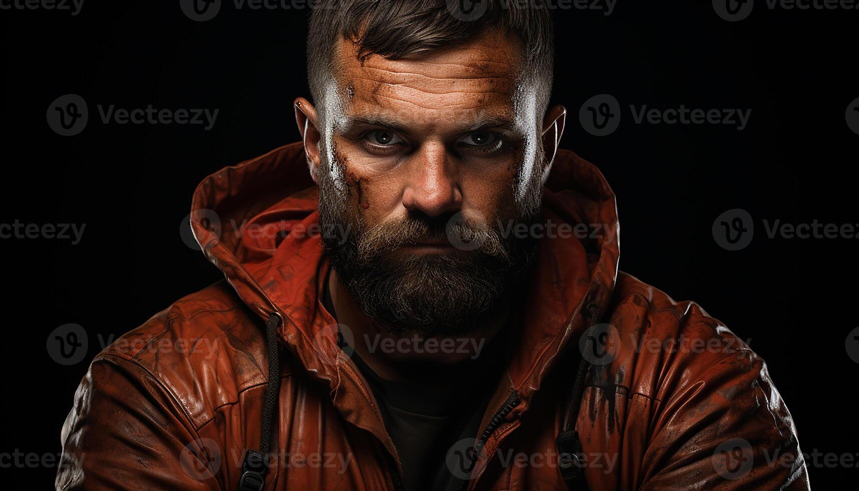 AI generated Serious man with beard looking at camera, confident and elegant generated by AI photo